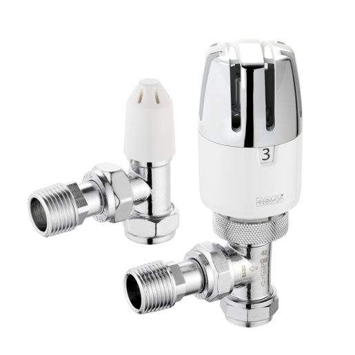 Bossmix Supreme Plus Thermostatic Radiator Valve and Lockshield Pack 10 mm x 8 mm 653012 Price Comparisons | Compare The Build