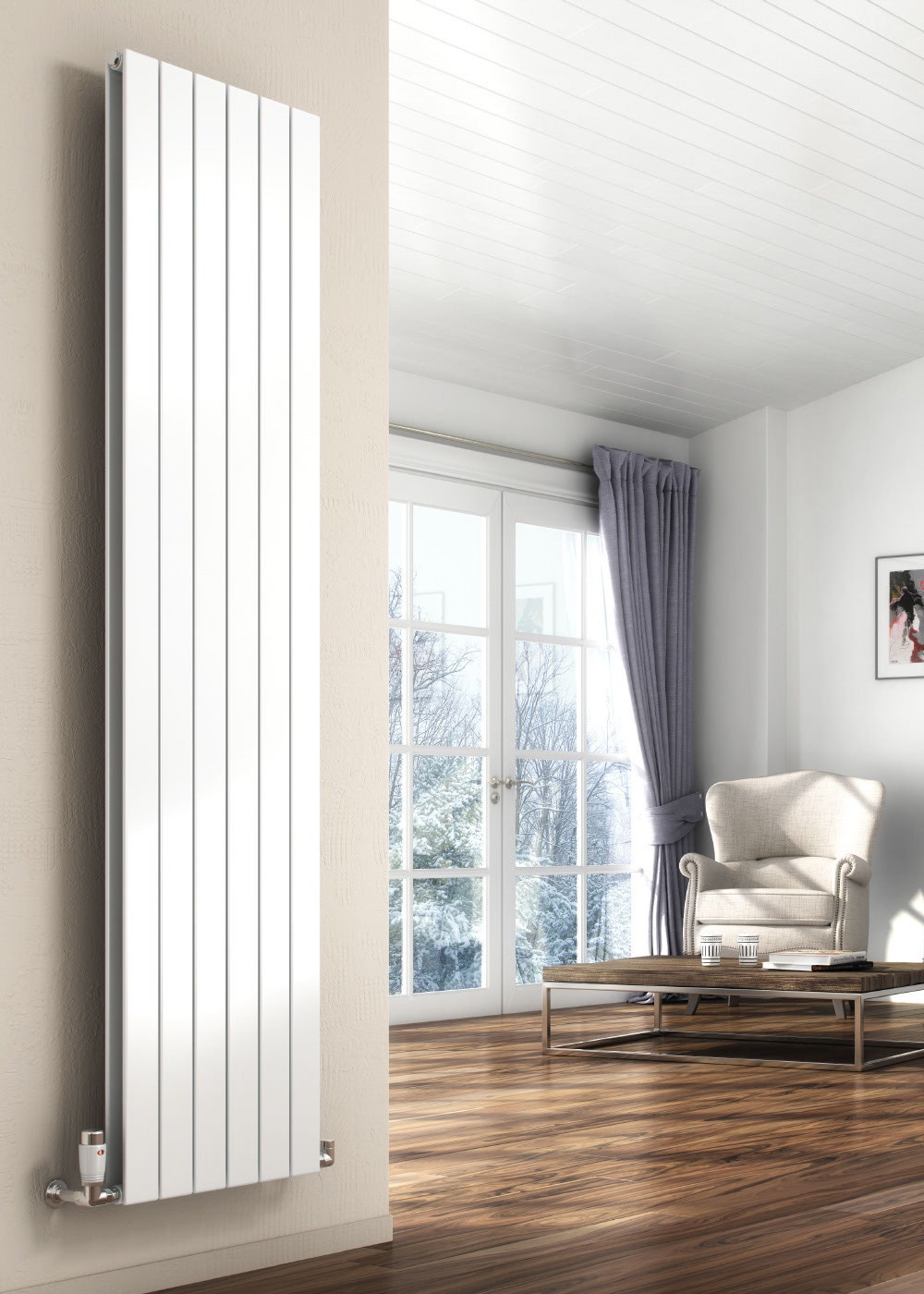 Reina Flat Vertical Designer Radiator, White, 1800mm x 292mm | Compare The Build