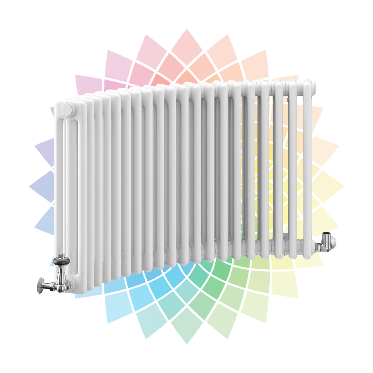 Nordic 3 Column Curved Horizontal Radiator, Custom Colour, 600mm x 1374mm Price Comparisons | Compare The Build