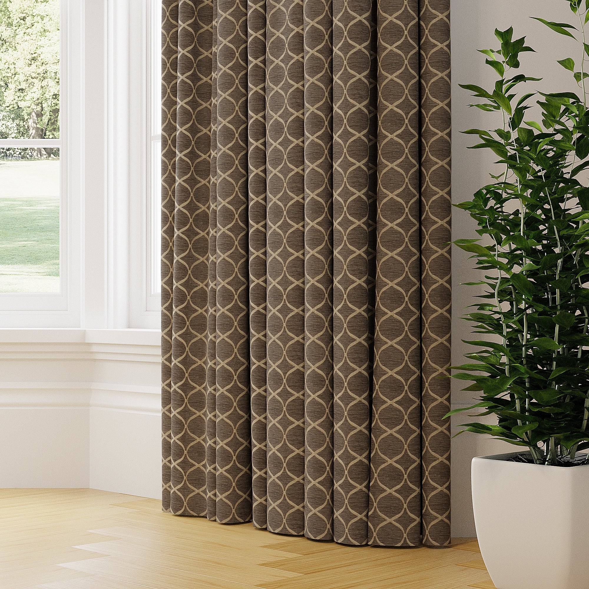Trellis Made to Measure Curtains Dove Brown Price Comparisons | Compare The Build