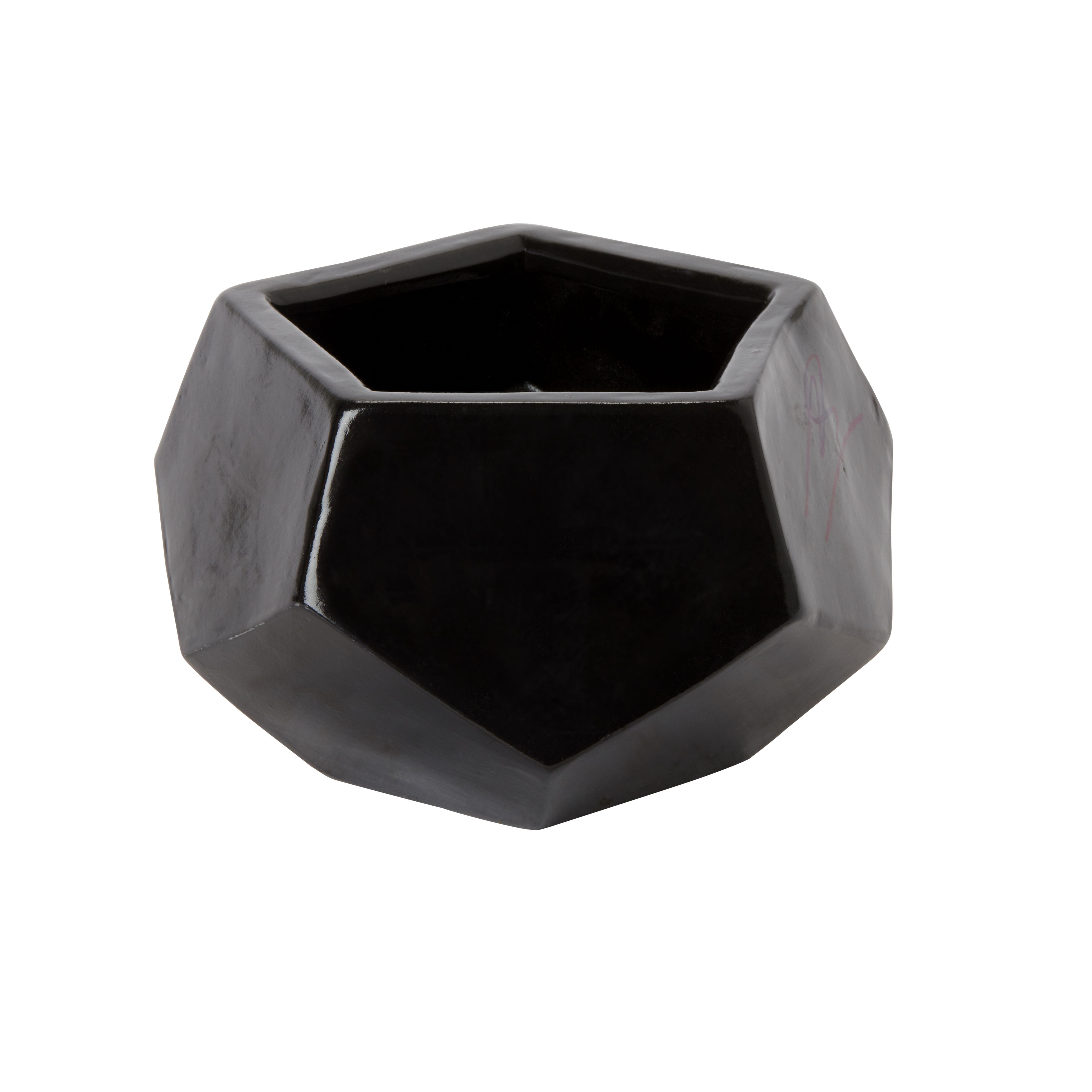 GoodHome Black Clay Geometric Plant Pot (Dia)15.5Cm Price Comparisons | Compare The Build