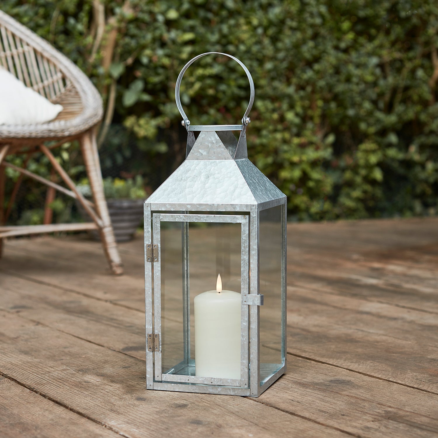 Hayle Metal Outdoor Lantern with TruGlow® Candle | Compare The Build