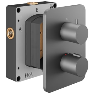 Hadleigh Concealed 1 Outlet Round Thermostatic Shower Valve - Matt Anthracite Price Comparisons | Compare The Build