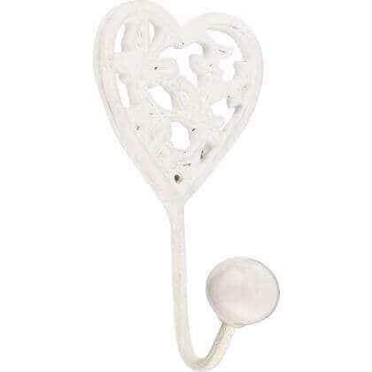 Ceramic Tipped Heart Single Robe Hook - White Price Comparisons | Compare The Build