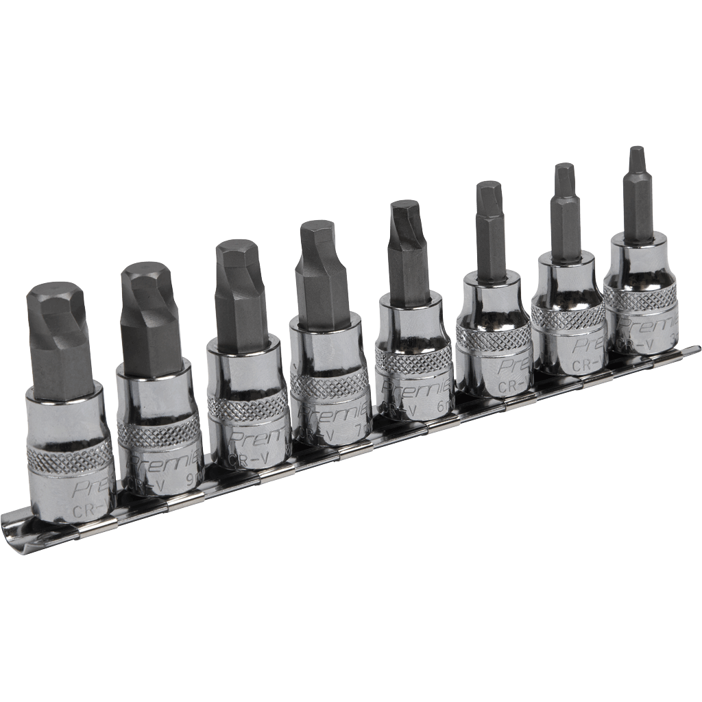 Sealey 8 Piece 3/8" Drive Lock On Hexagon Socket Bit Set Metric 3/8" | Compare The Build