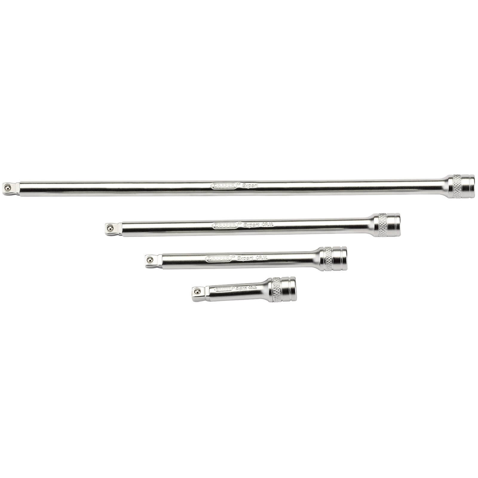 Draper 4 Piece 1/4" Square Drive Satin Chrome Wobble Extension Bar Set 1/4" | Compare The Build