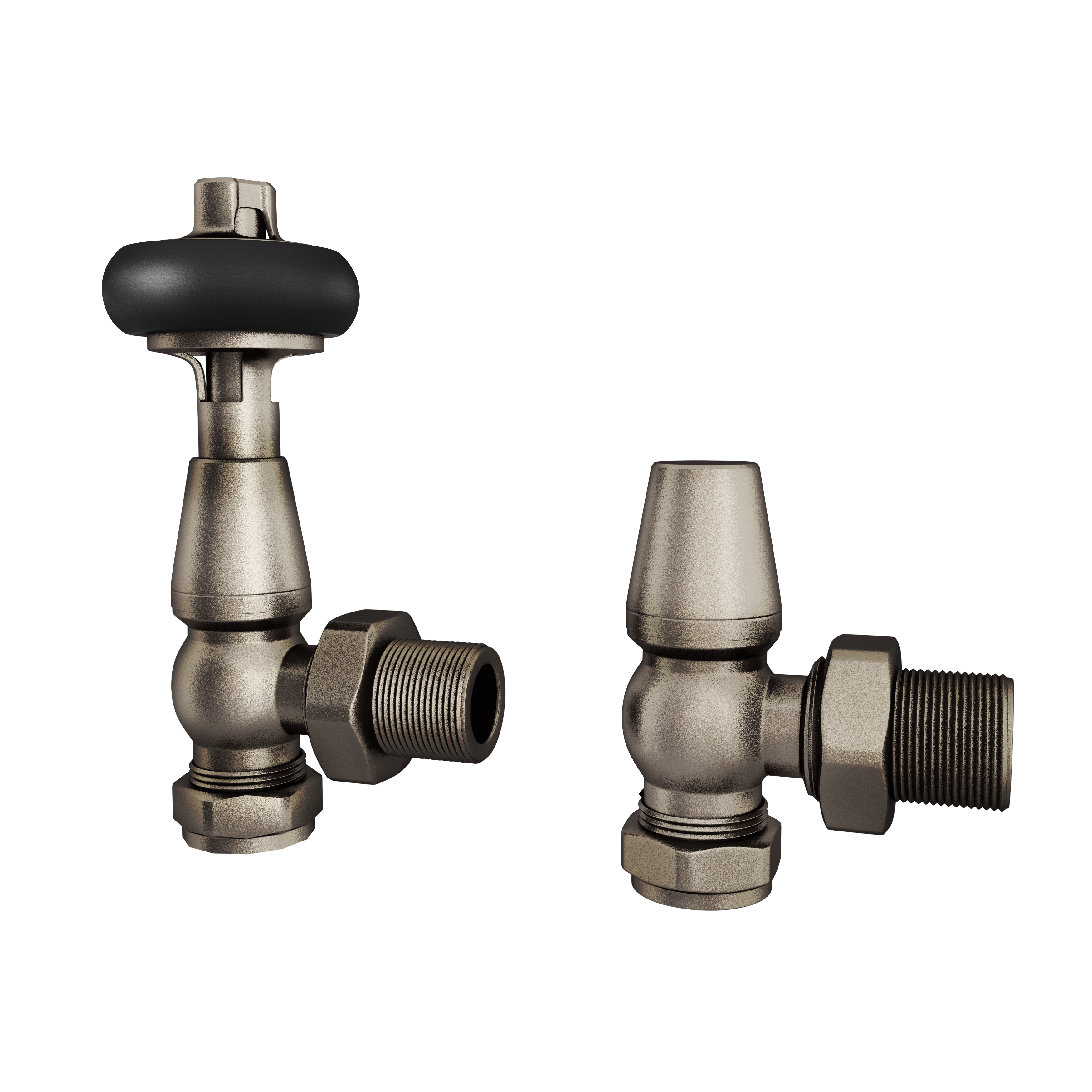 Trade Direct Thermostatic Valves, Traditional Wooden Head, Natural Pewter Angled Price Comparisons | Compare The Build