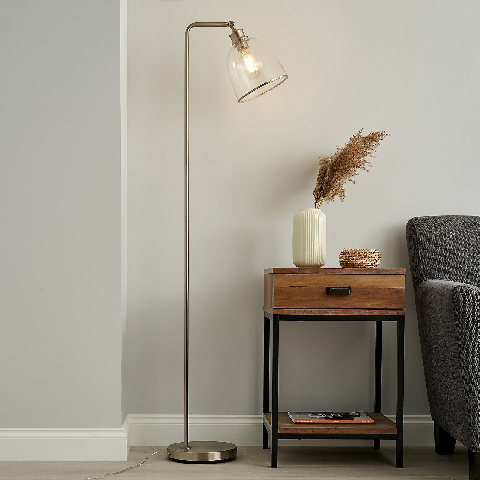 Windermere Floor Lamp - Satin Nickel Price Comparisons | Compare The Build