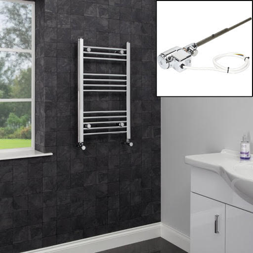 Duratherm Dual Fuel Heated Towel Rail 750 x 450mm Flat Thermostatic Price Comparisons | Compare The Build