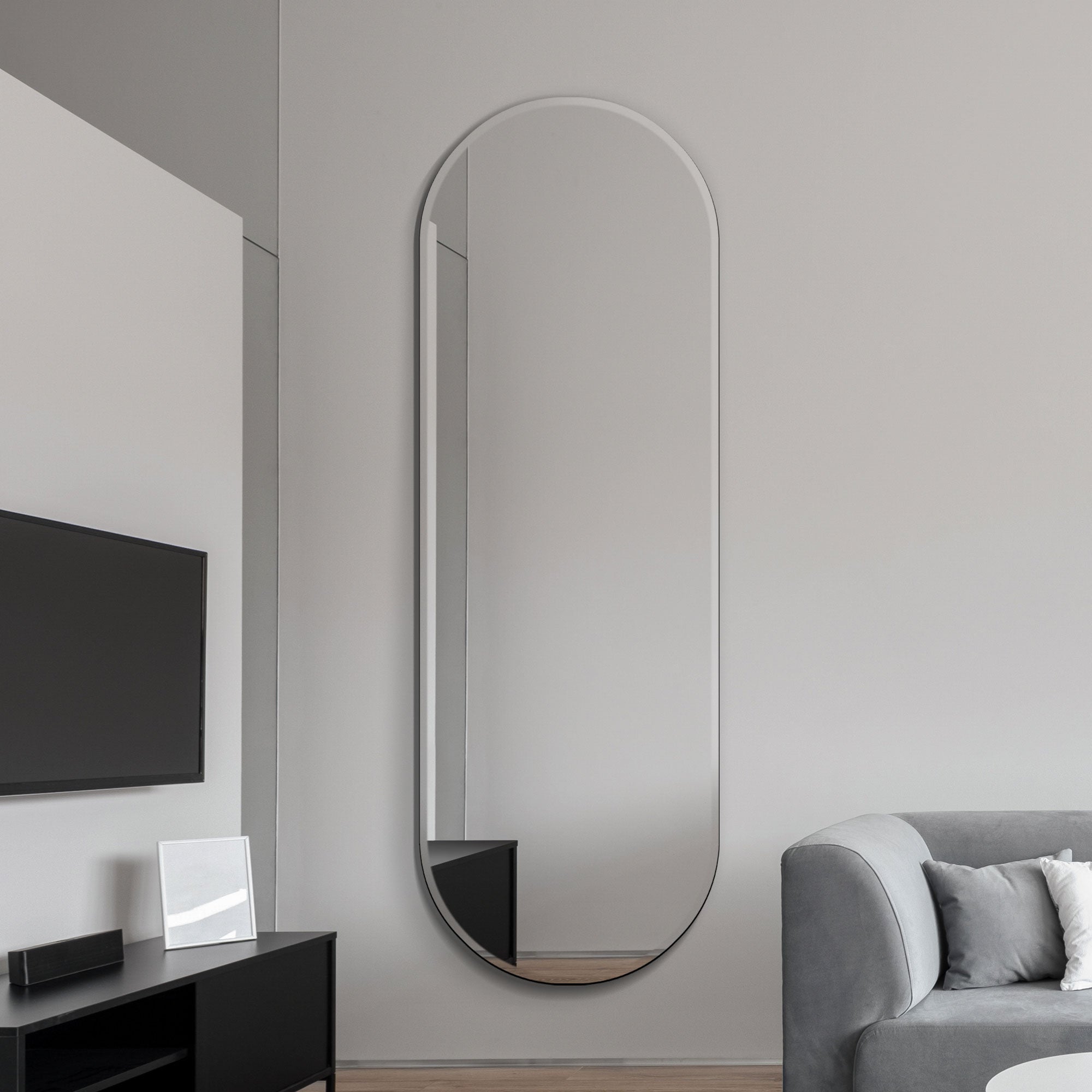 Lacuna Frameless Oval Full Length Wall Mirror Clear Price Comparisons | Compare The Build