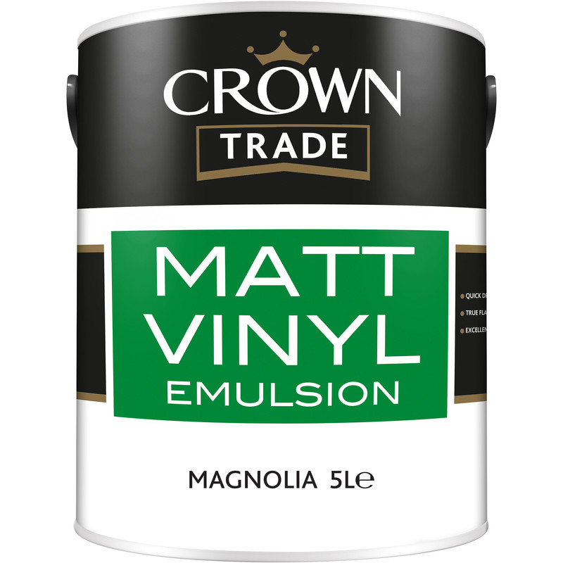 Crown Trade Vinyl Matt Emulsion Paint 5L in Magnolia Price Comparisons | Compare The Build