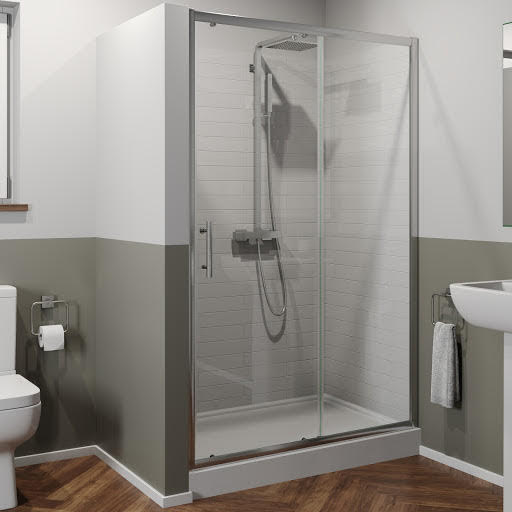 Luxura Sliding Shower Door 1100mm with 1100 x 800mm Easy Plumb Tray - 6mm Price Comparisons | Compare The Build