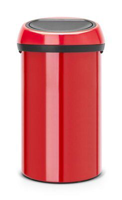 Brabantia Touch Top Red Metal Round Kitchen Touch Top Bin, 60L | Compare The Build