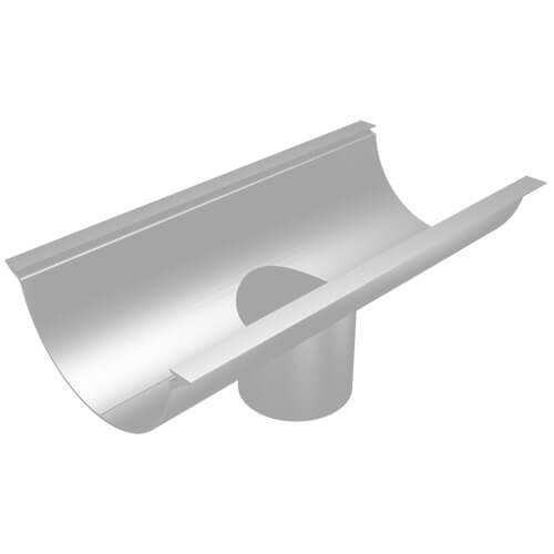 Aluminium Beaded Half Round Gutter Running Outlet - 114mm for 63mm Square Downpipe PPC Finish Price Comparisons | Compare The Build