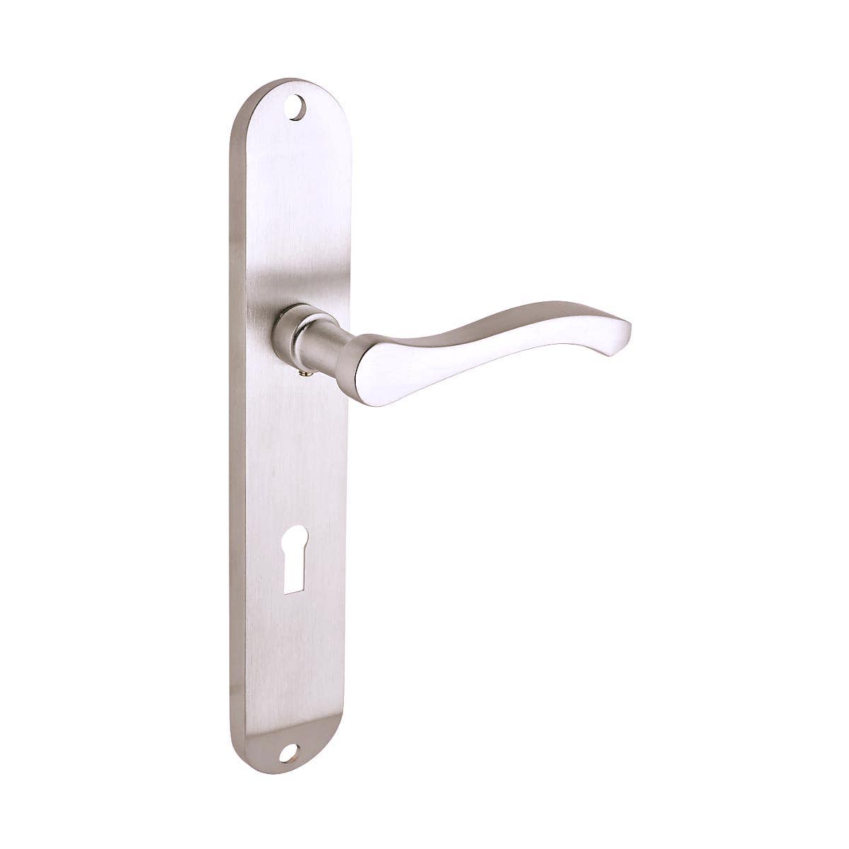 Capri Long Lever Lock Door Handle in Brushed Nickel (Pair) Price Comparisons | Compare The Build