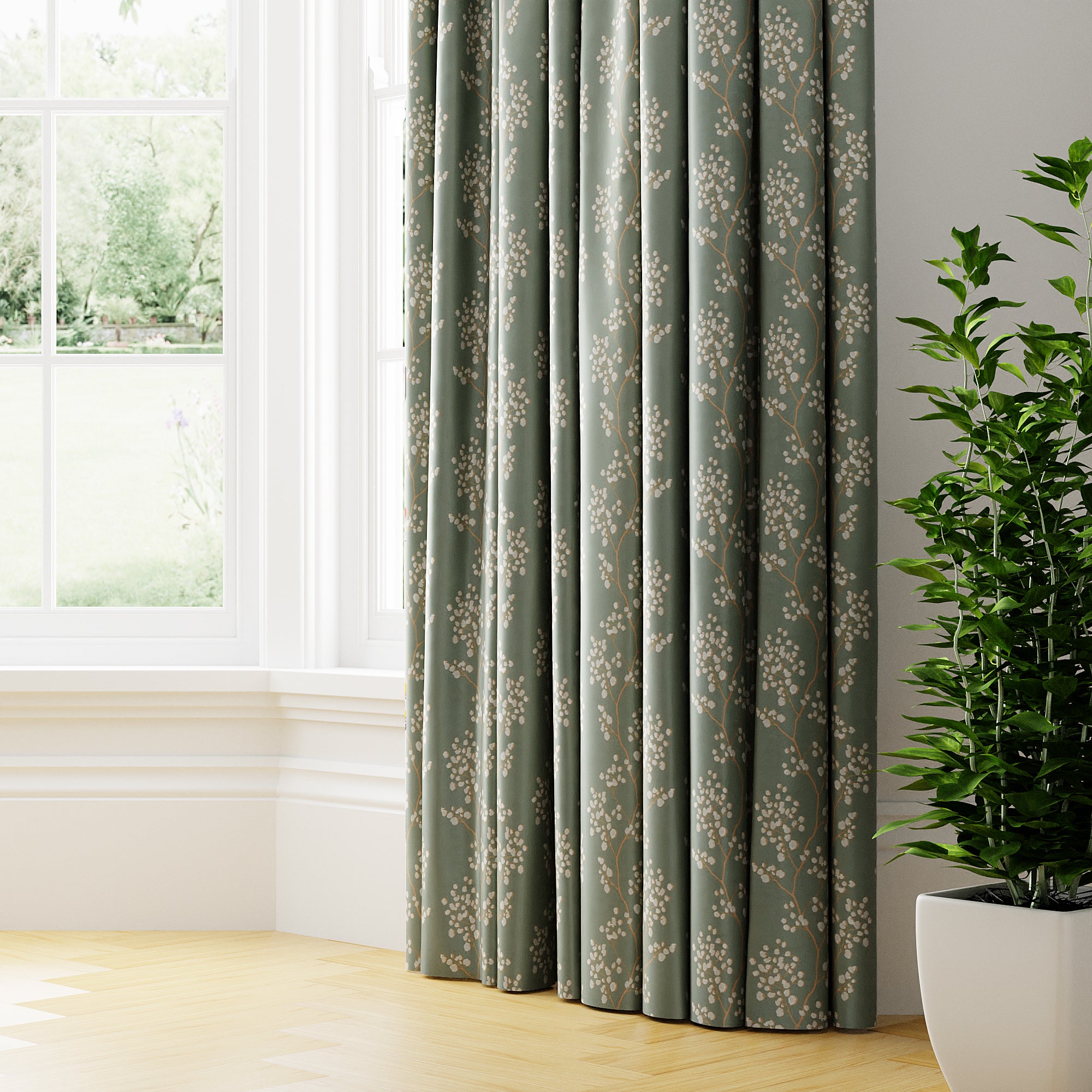Blickling Made to Measure Curtains Green/Brown Price Comparisons | Compare The Build