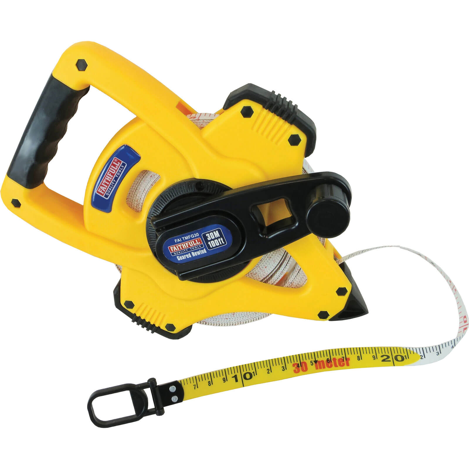 Faithfull Geared Fibreglass Tape Measure Imperial & Metric 100ft / 30m 13mm Price Comparisons | Compare The Build