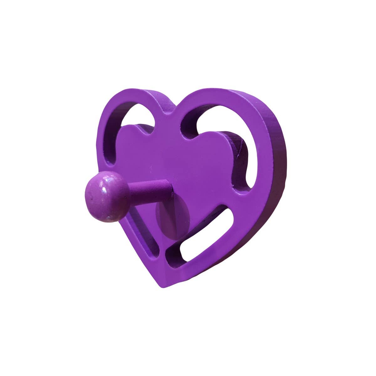 Single Round Purple Hook on Heart Shaped Board - Wall/Door Mountable - Decorails Price Comparisons | Compare The Build