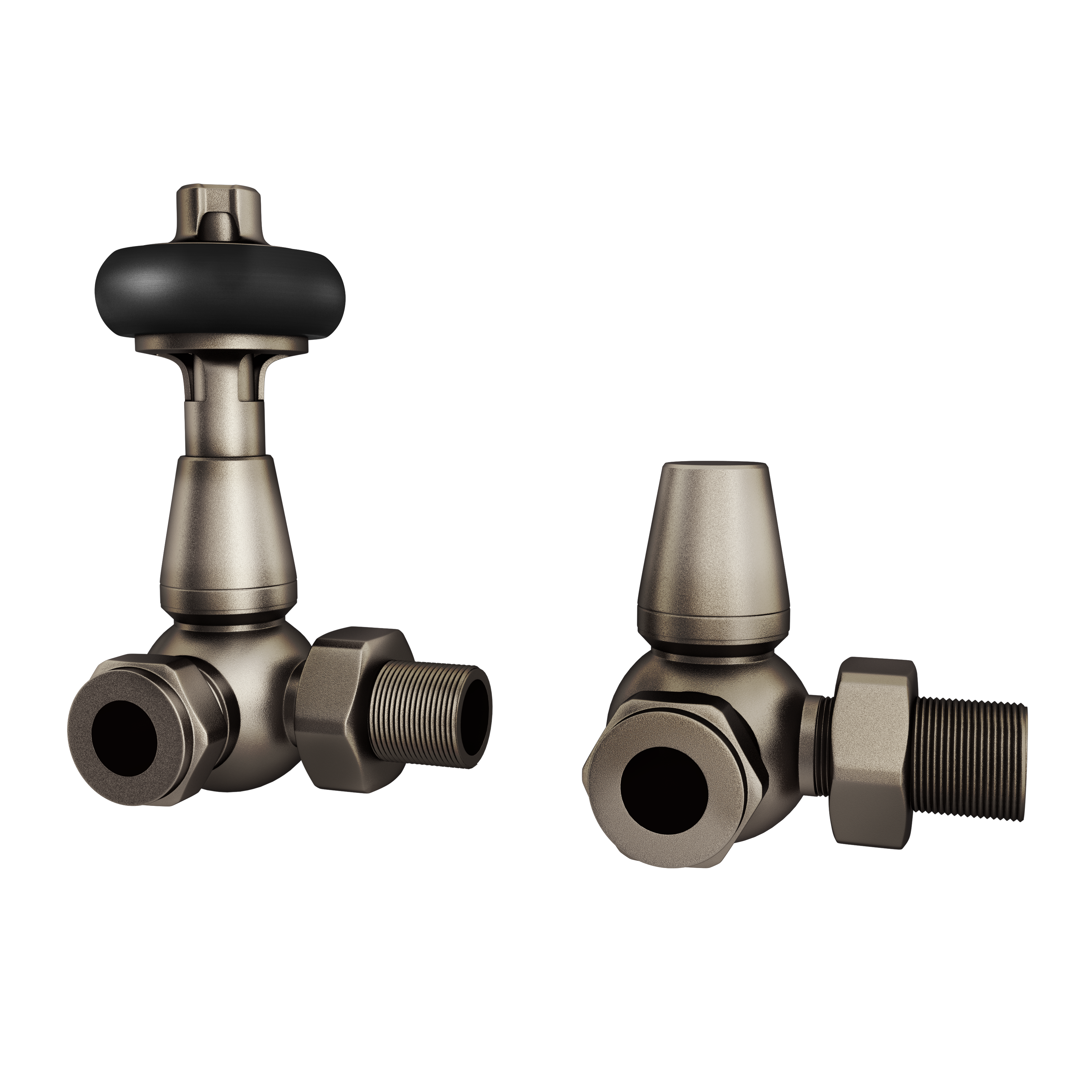 Trade Direct Thermostatic Valves, Traditional Wooden Head, Natural Pewter Corner - 8mm Price Comparisons | Compare The Build