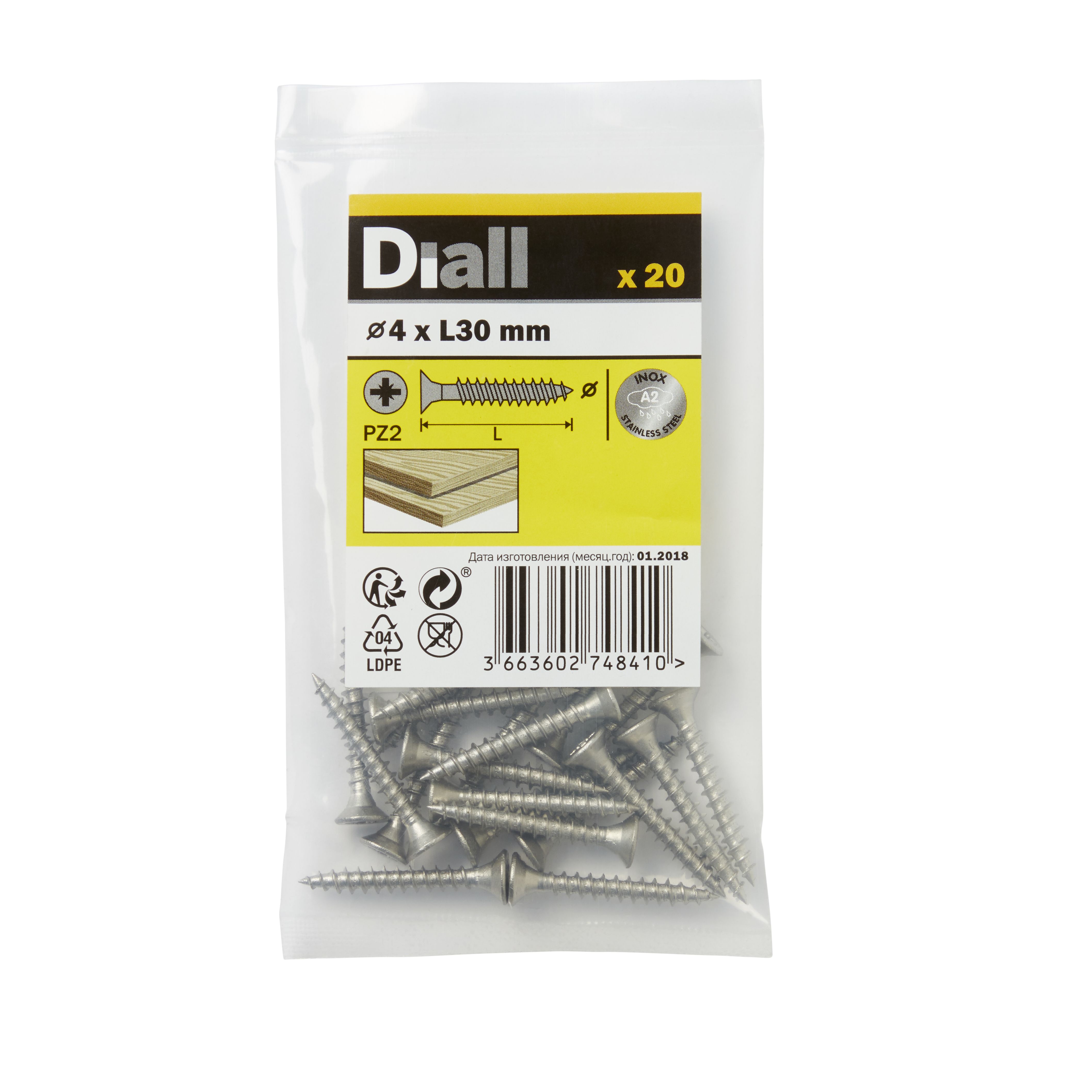 Diall Stainless Steel Screw (Dia)4mm (L)30mm, Pack Of 20 Price Comparisons | Compare The Build