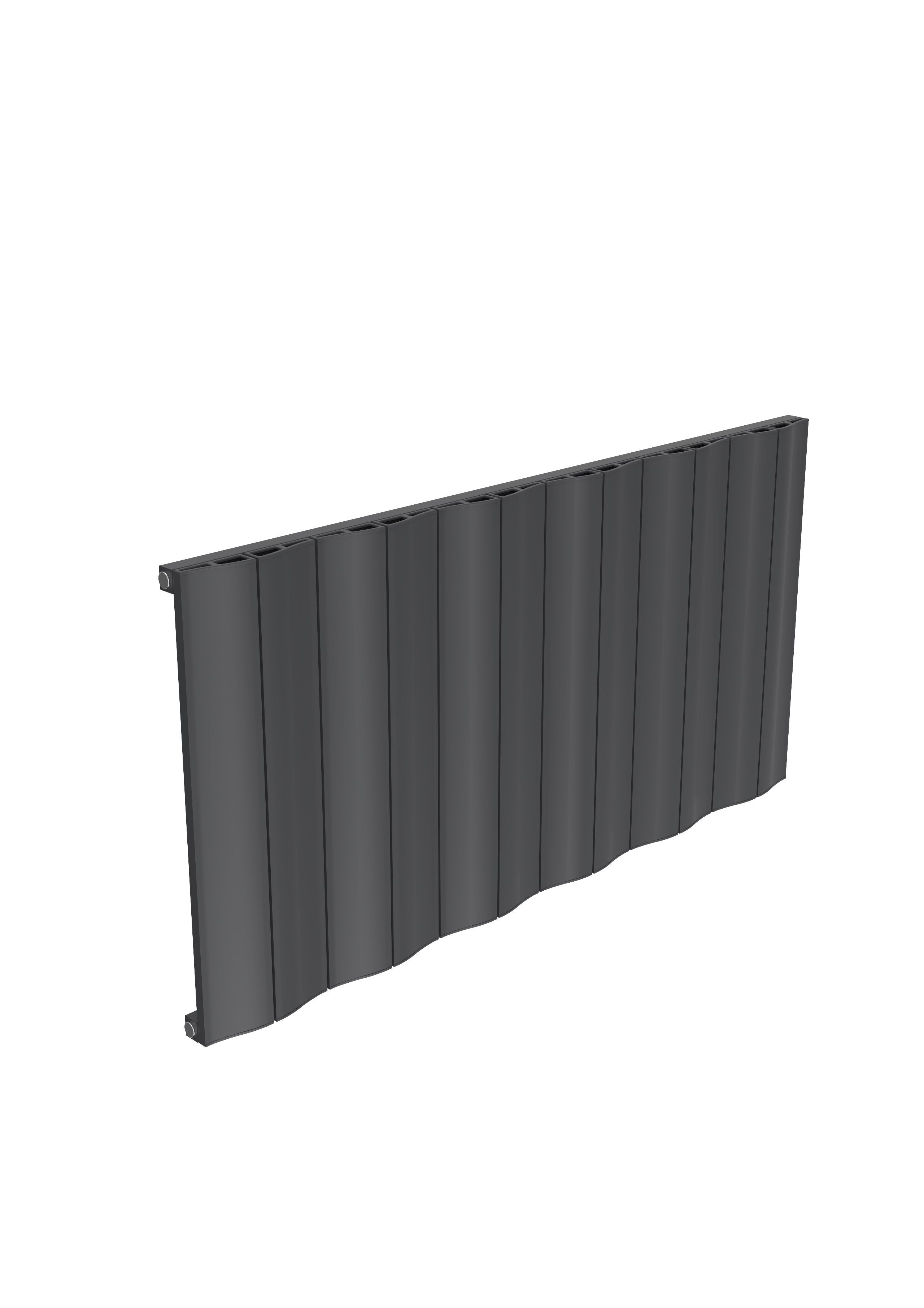 Reina Wave Horizontal Aluminium Designer Radiator, Anthracite, 600mm x 1244mm | Compare The Build