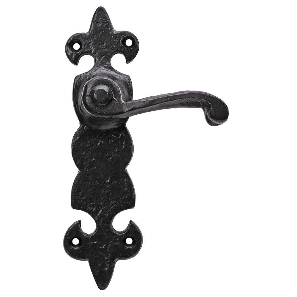 Eclipse Fleur-de-lys Black Antique Lever on Backplate Door Handle - Latch 47300 Price Comparisons | Compare The Build