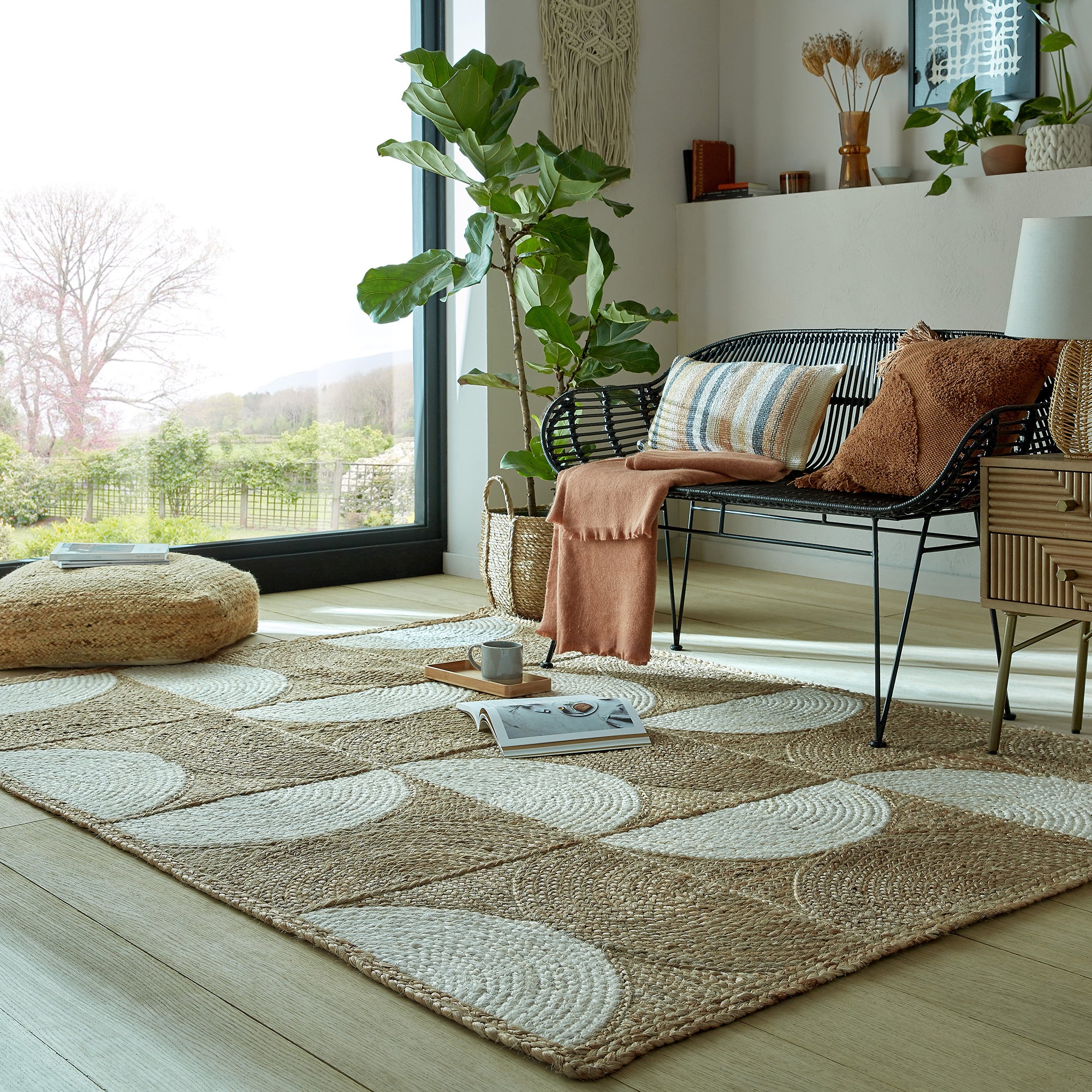 Curves Jute Rug Curves Jute Natural and White | Compare The Build