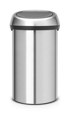 Brabantia Touch Top Silver Effect Steel Round Kitchen Touch Top Bin, 60L | Compare The Build