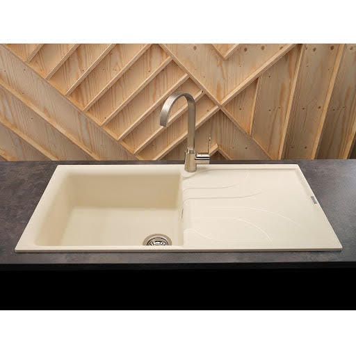 Reginox Elleci Cream Granite Inset Single Bowl Kitchen Sink with Waste Included - EGO 480 C Price Comparisons | Compare The Build