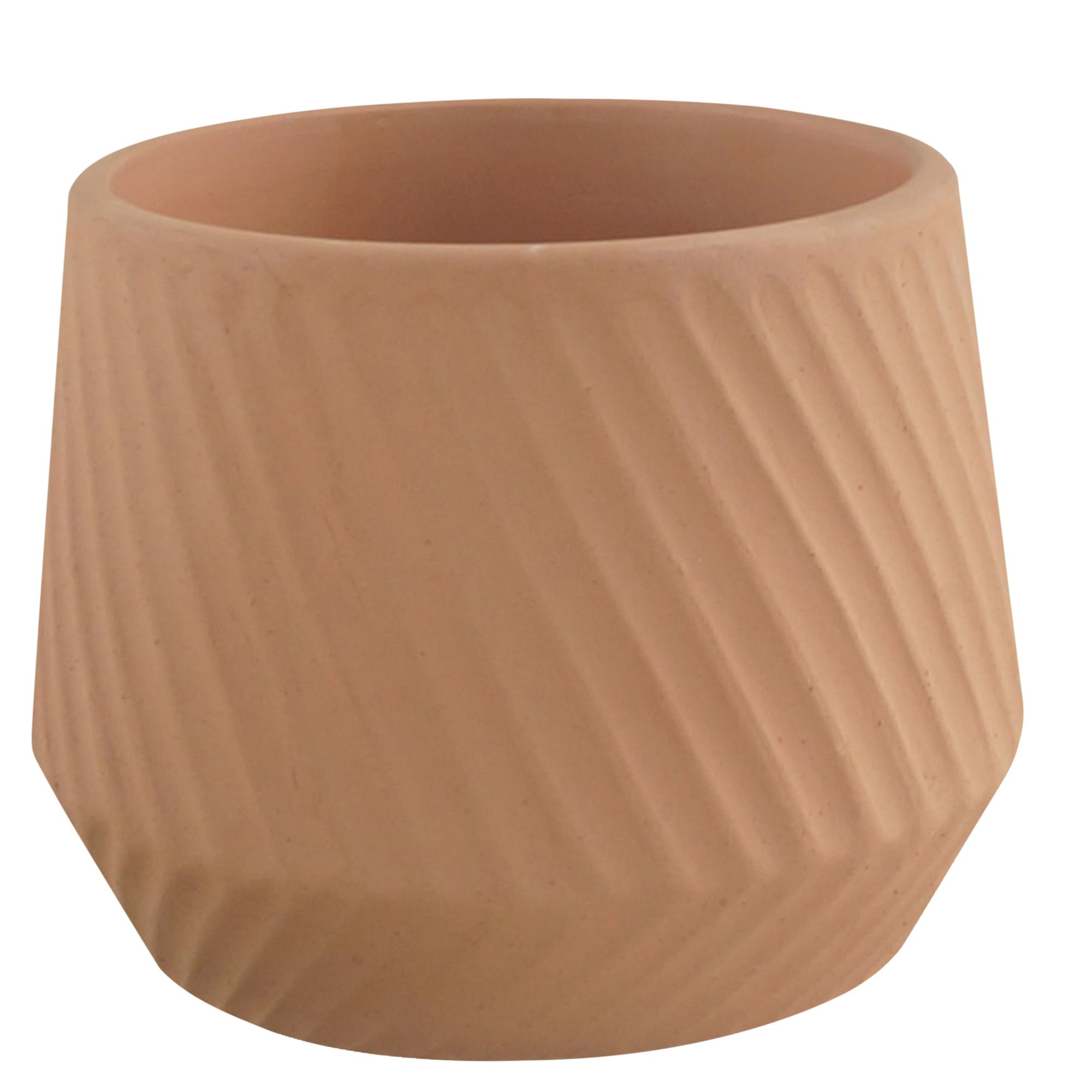 GoodHome Lummi Natural Terracotta Slanting Stripes Round Plant Pot (Dia)23.5Cm | Compare The Build