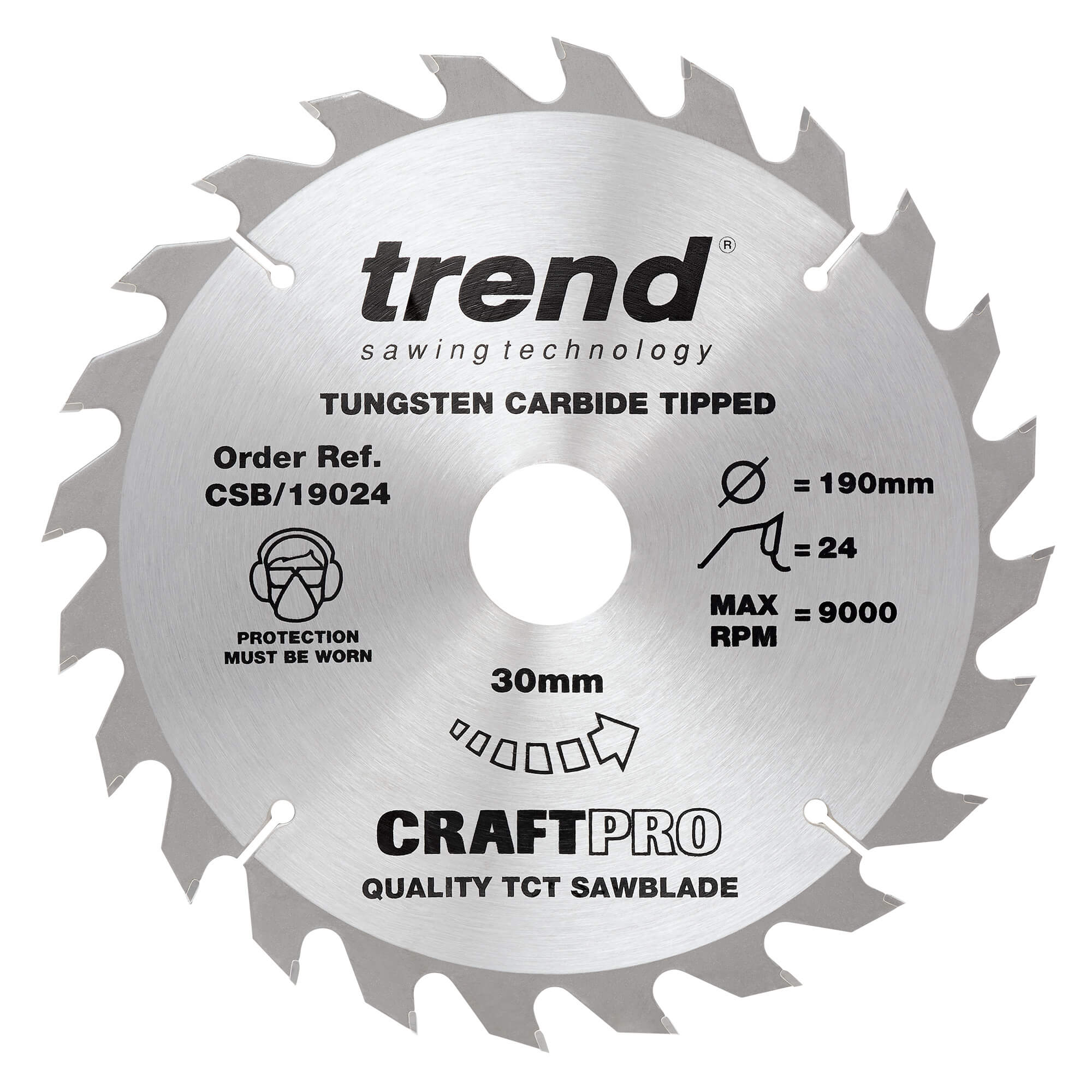 Trend CRAFTPRO Non Stick Wood Cutting Saw Blade 190mm 24T 30mm Price Comparisons | Compare The Build