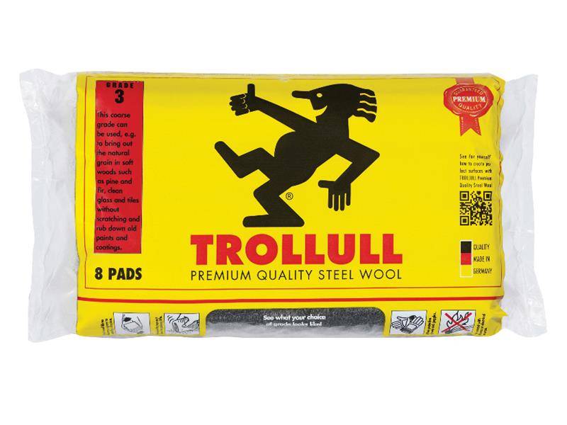 Trollull TRO771234 Extra Large Steel Wool Pads Grade 3 (Pack 8) Price Comparisons | Compare The Build