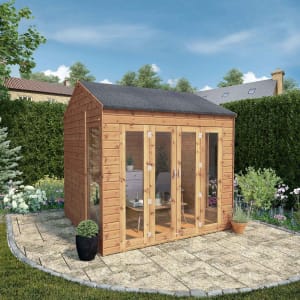 Mercia Vermont 8 x 8ft Summer House including Double Bi-Fold Doors with Assembly Price Comparisons | Compare The Build