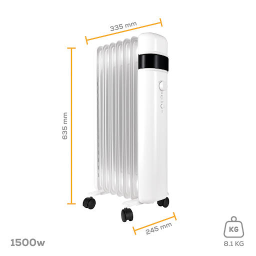 TCP Smart WiFi Portable Free-Standing Oil 7 Finned Electric Radiator 1500W - White Price Comparisons | Compare The Build