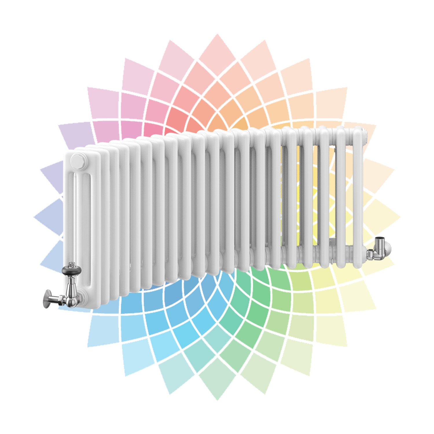 Nordic 3 Column Curved Horizontal Radiator, Custom Colour, 400mm x 1284mm | Compare The Build