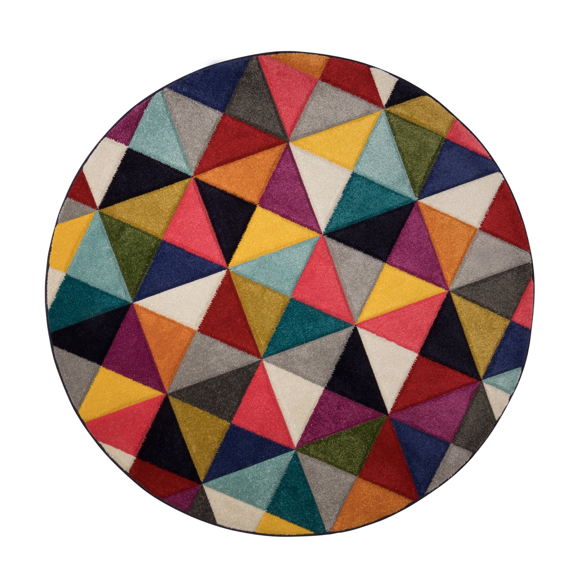 Samba Geometric Circle Rug Blue, Pink and White Price Comparisons | Compare The Build