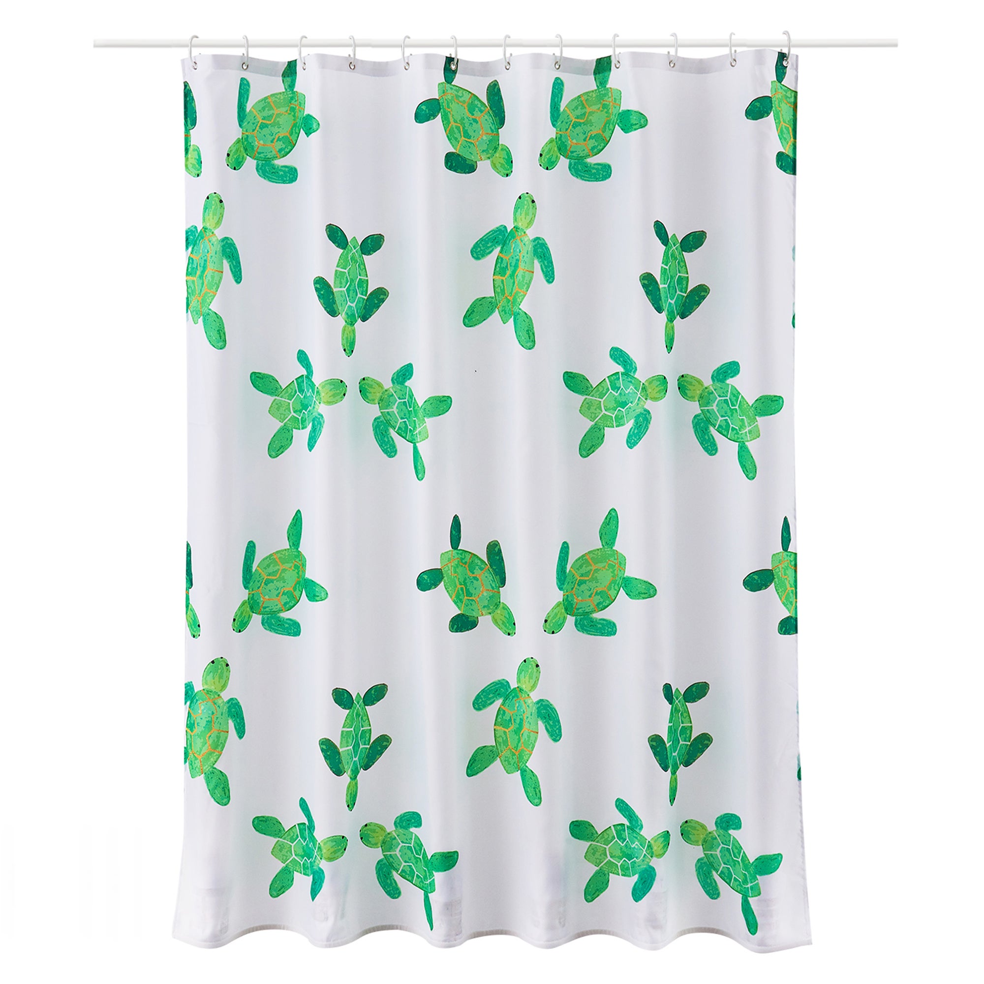 Turtles Shower Curtain White, Green and Yellow Price Comparisons | Compare The Build