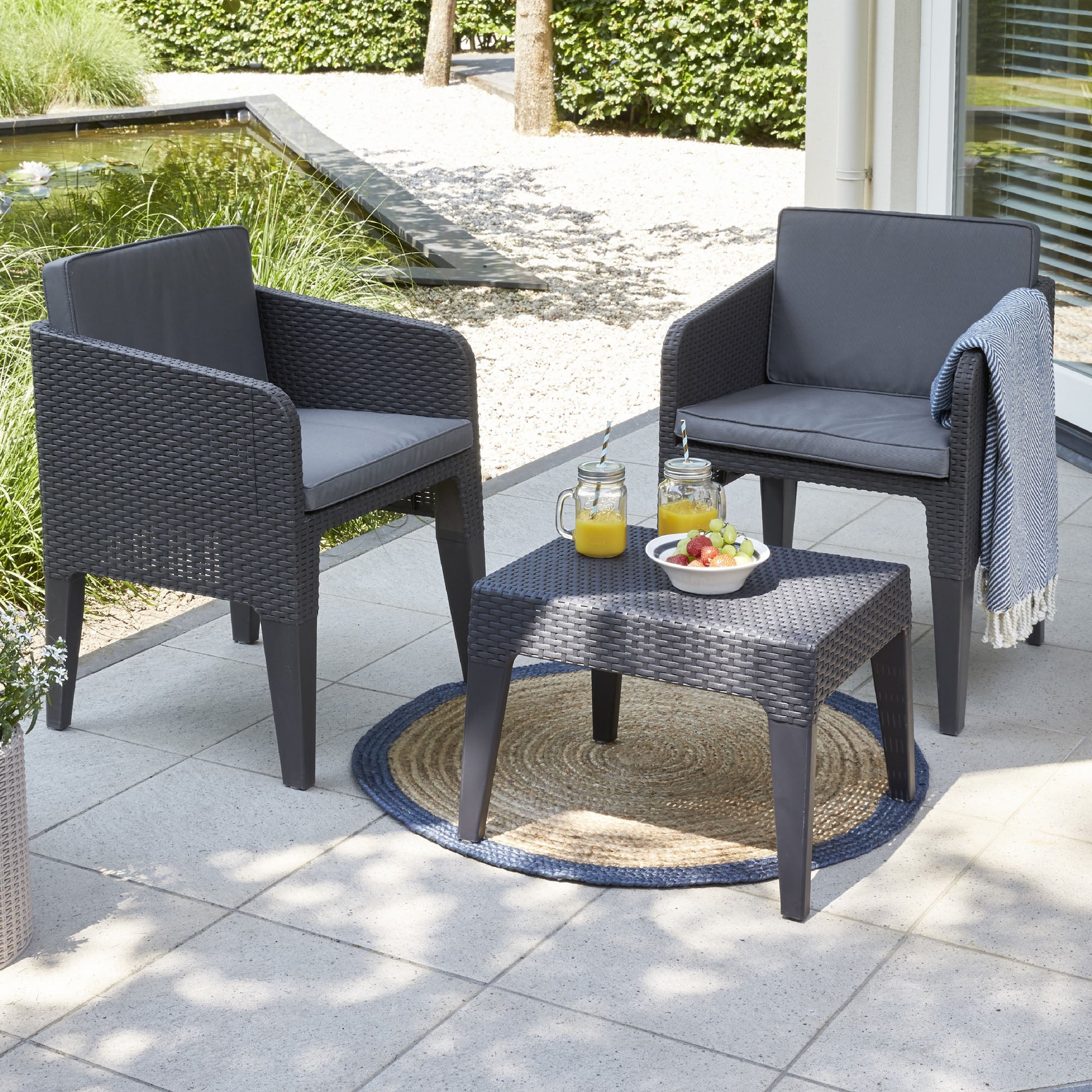 Columbia 2 Seater Balcony Set Graphite (Grey) Price Comparisons | Compare The Build