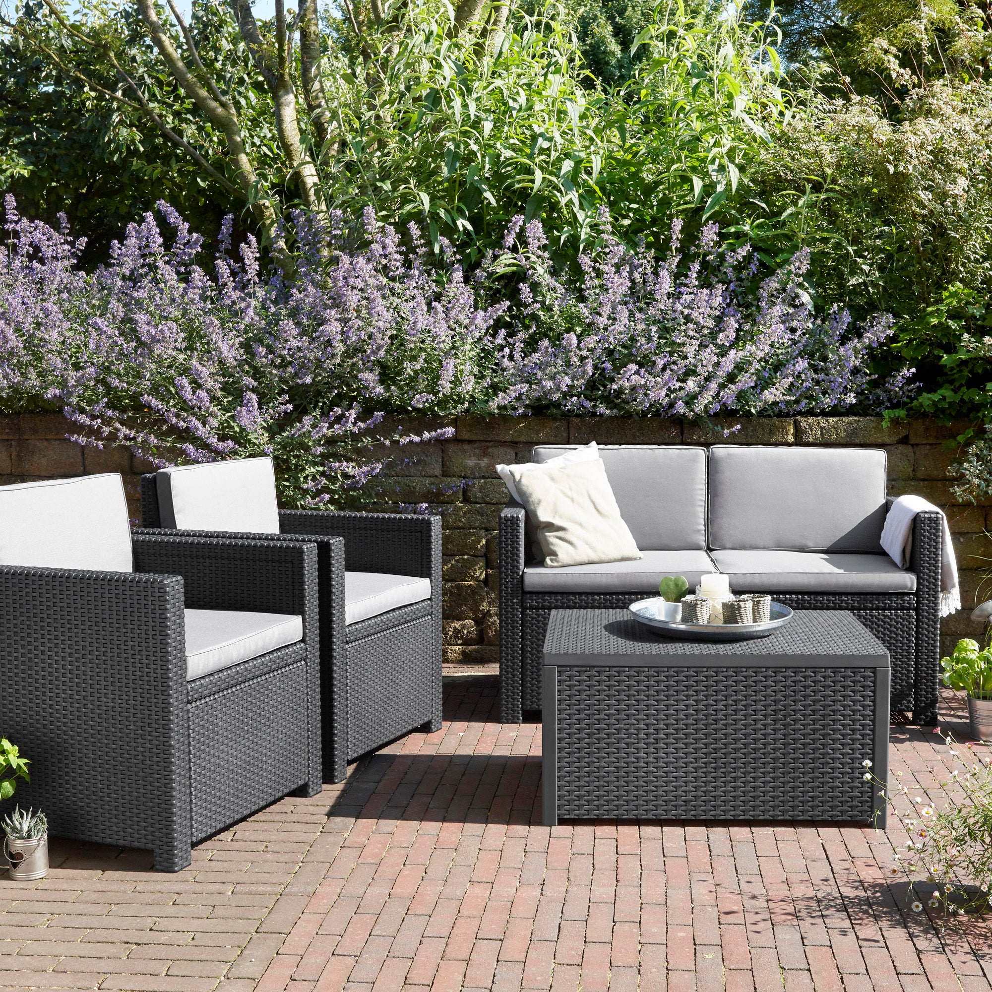 Armona 4 Seater Grey Sofa Set Grey | Compare The Build