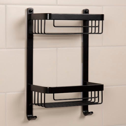 Croydex Aluminium Chunky 2 Tier Basket Black - QM770821 Price Comparisons | Compare The Build