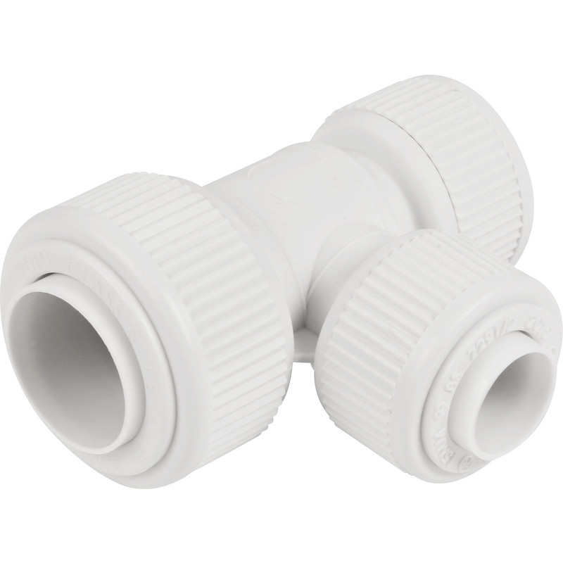Unbranded Reducing Tee 22 x 15 x 15mm in White Plastic Price Comparisons | Compare The Build