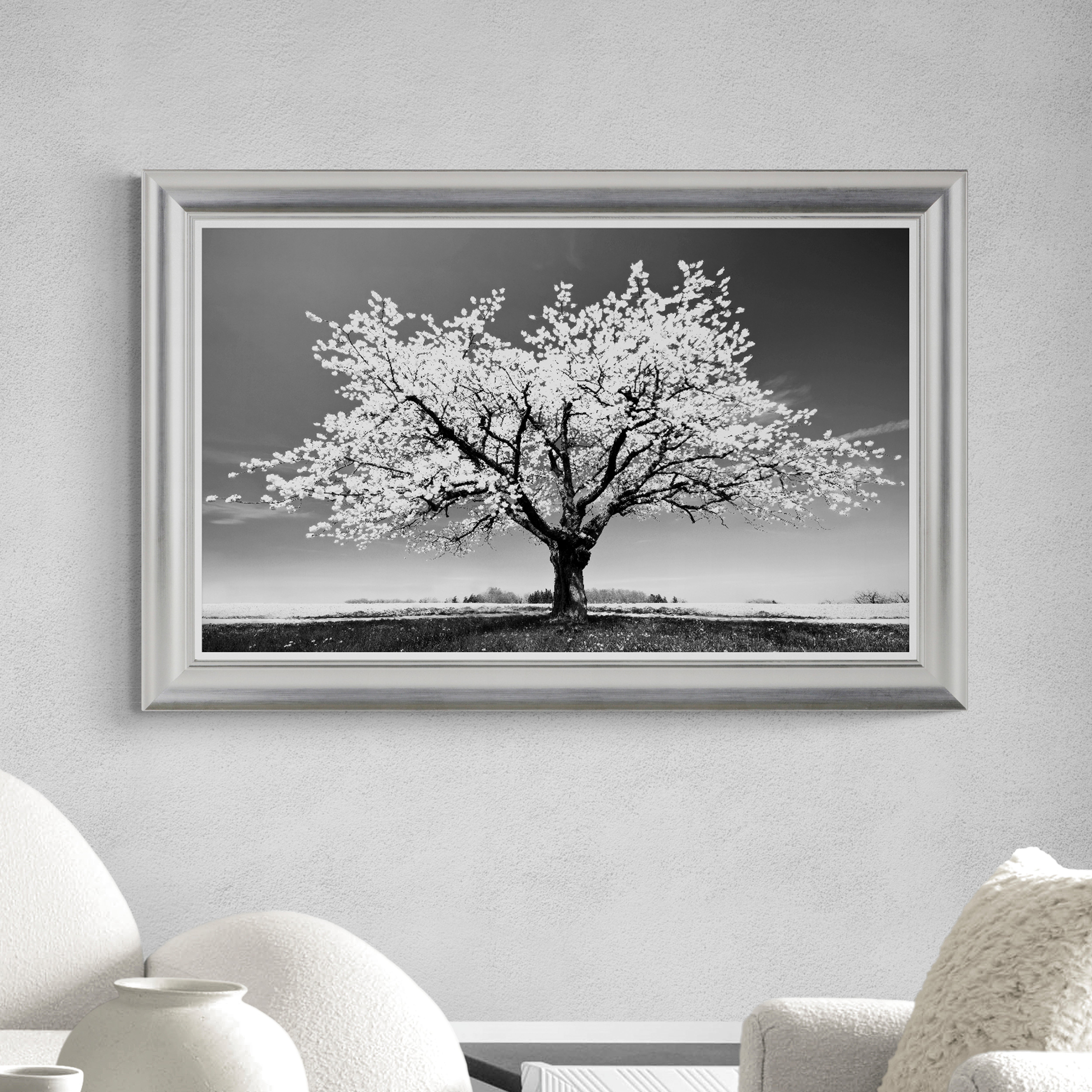 Blossom Tree White by Peter Wey Framed Print Black and white Price Comparisons | Compare The Build