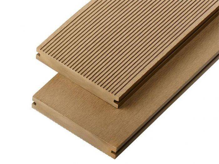 Solid Commercial Grade Composite Decking Board 2400mm x 150mm x 25mm - Teak Price Comparisons | Compare The Build