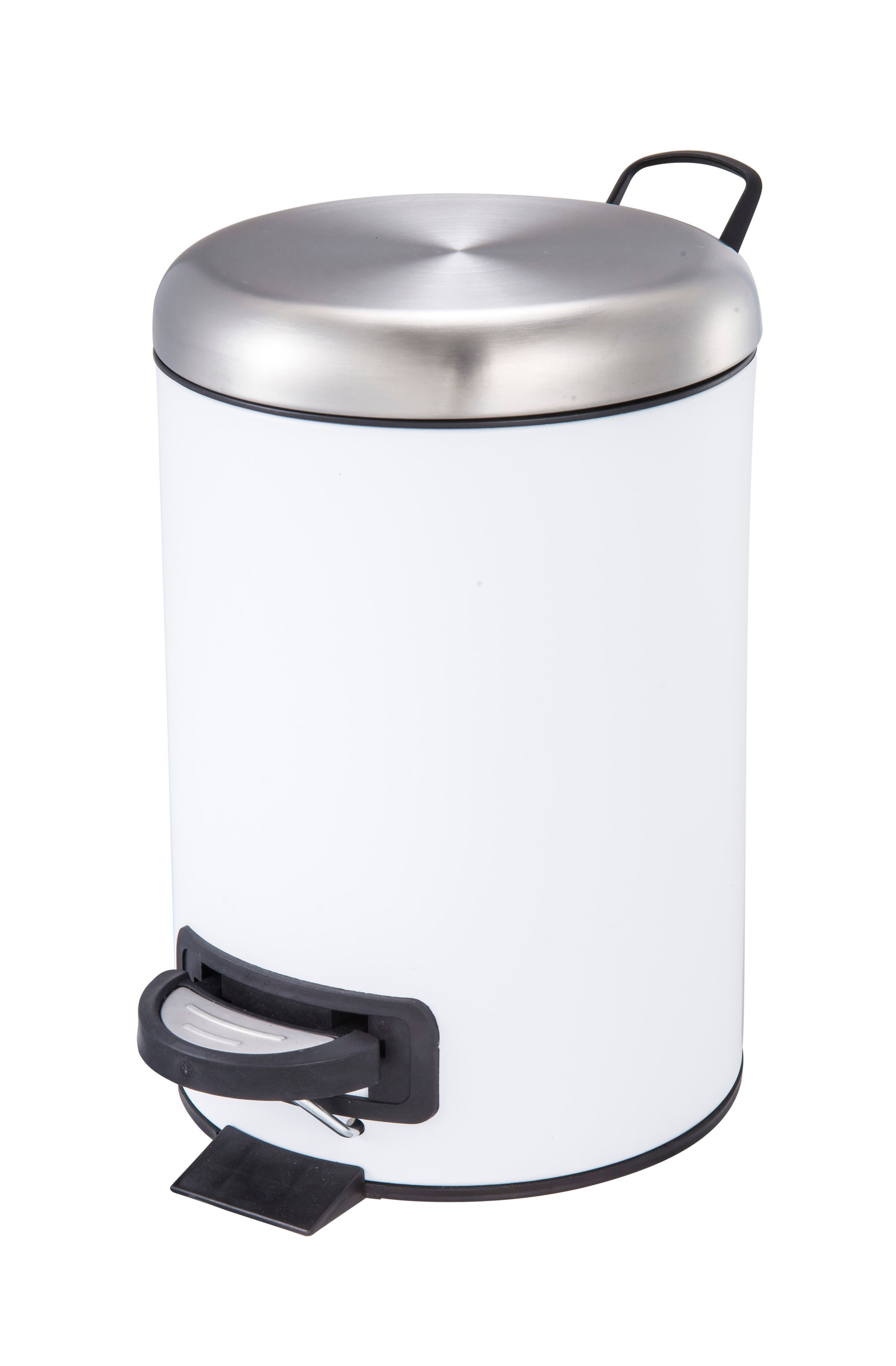 Cooke & Lewis Kamakura Soft Close Matt White Stainless Steel Round Pedal Bin, 3L | Compare The Build