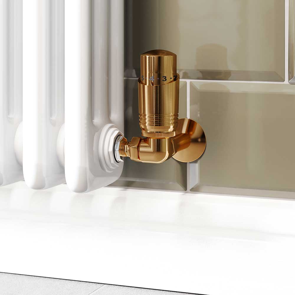 Trade Direct Thermostatic Valves, Modern, Polished Brass Corner - 8mm | Compare The Build