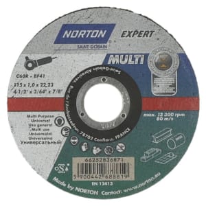 Norton Expert Multi Purpose Cutting Disc - 115 x 22mm Tin of 10 Price Comparisons | Compare The Build