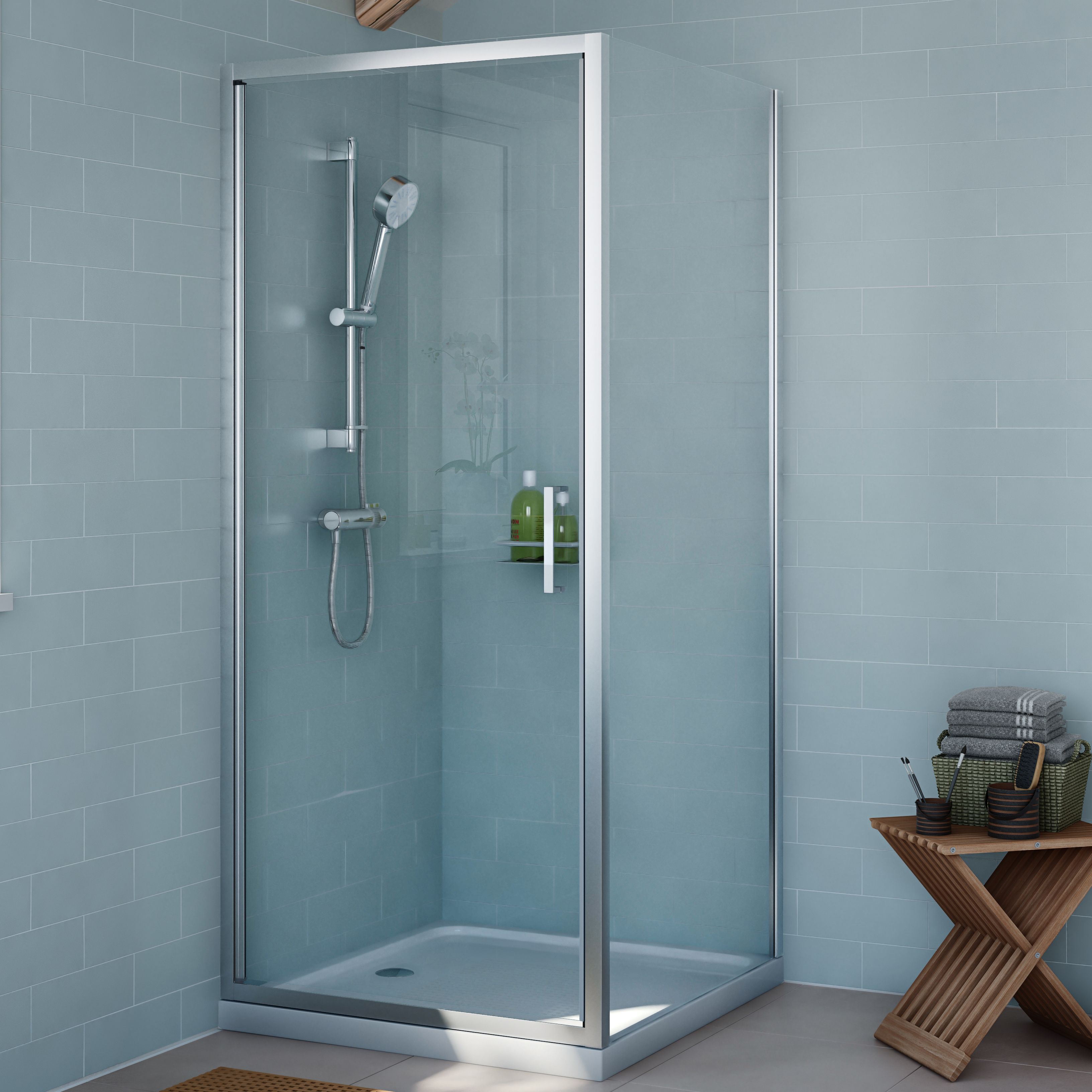 Cooke & Lewis Exuberance Square Shower Enclosure With Hinged Door (W)900mm (D)900mm Price Comparisons | Compare The Build