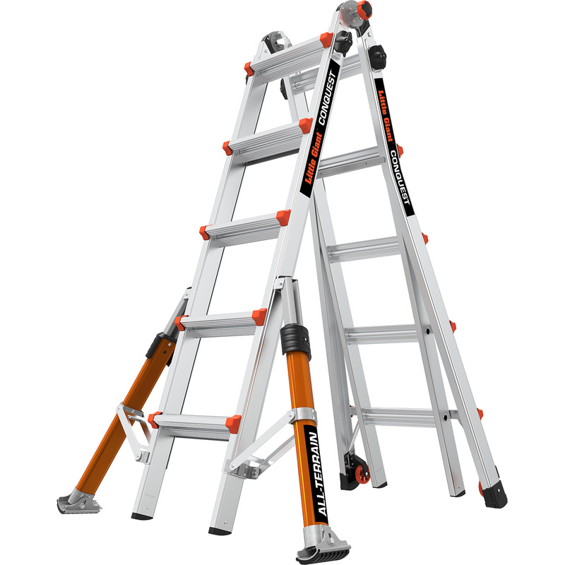 Little Giant Conquest All-Terrain Multi-purpose Ladder 5 Rung Aluminium Price Comparisons | Compare The Build