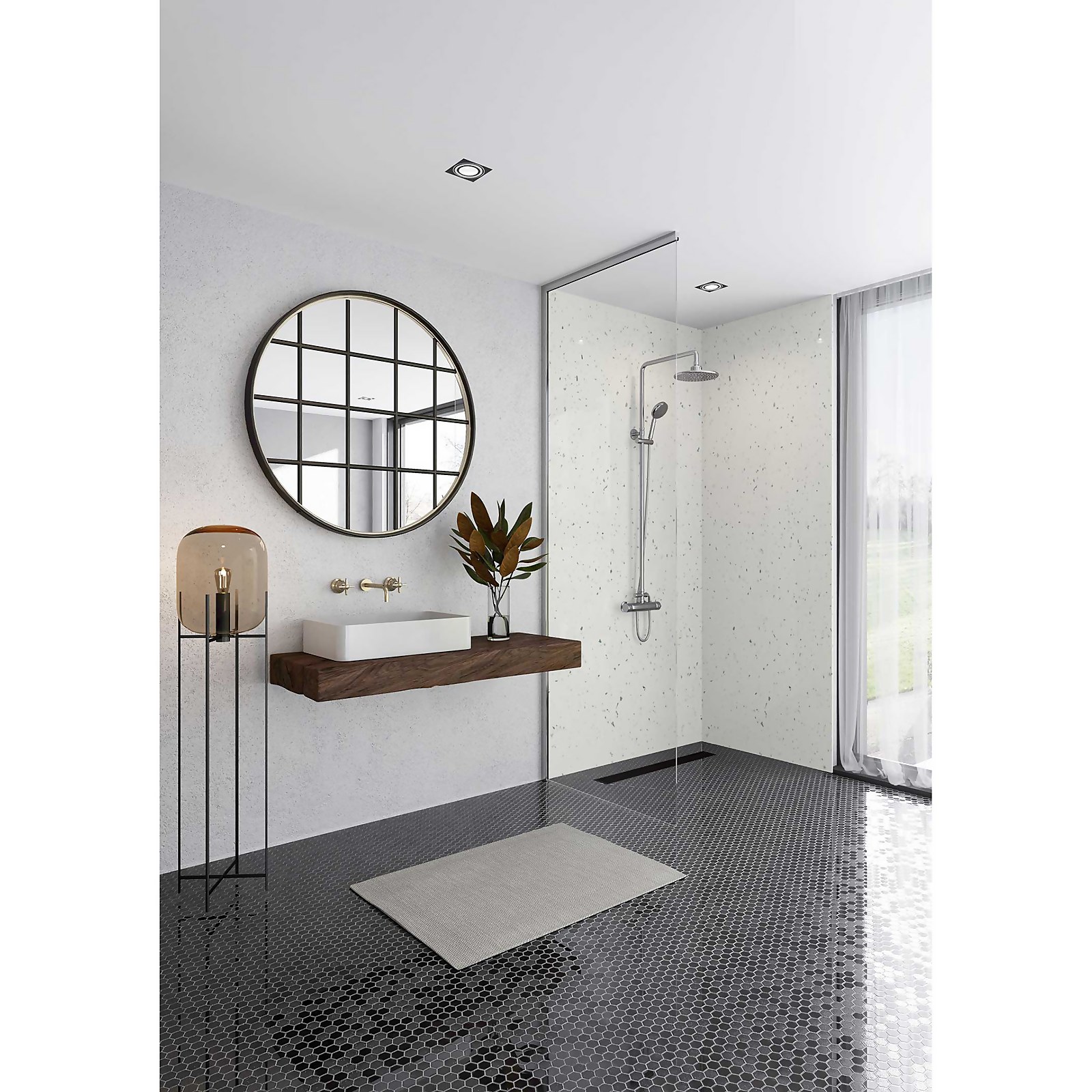 Wetwall Elite Post Formed Shower Wall Panel Quartzo Bianco - 2420x1200x10mm | Compare The Build