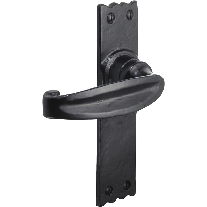 Old Hill Ironworks Charlbury Suite Door Handles 158mm x 38mm Latch (Pair) in Black Cast Iron Price Comparisons | Compare The Build